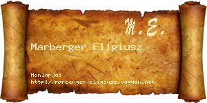 Marberger Eligiusz névjegykártya